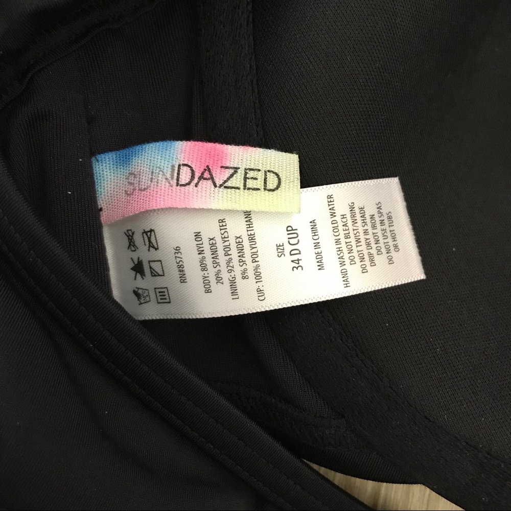 Sundazed Simone Wrap Front Black Bikini Swim Top - Picture 5 of 5